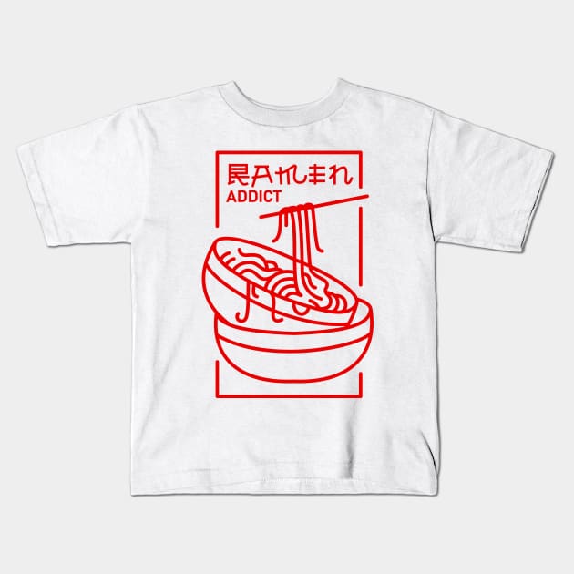 Ramen Addict Kids T-Shirt by VEKTORKITA